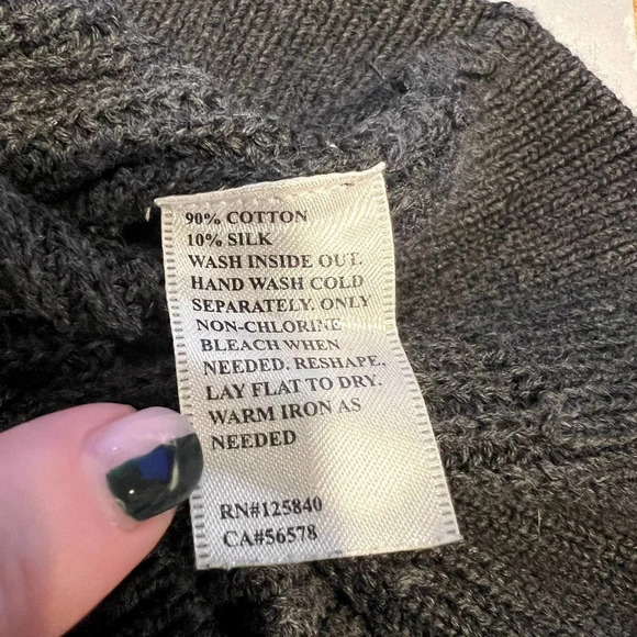 Intermix Charcoal Gray Cotton Silk High-Low Sweater Size Medium - Picture 7 of 7